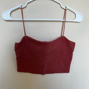 Coral cropped tank top